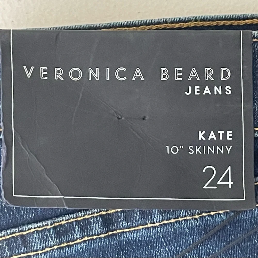 VERONICA BEARD JEANS NWT KATE 10” HIGH RISE SKINNY JEANS 24 VINTAGE WITH FRAY - Picture 5 of 14